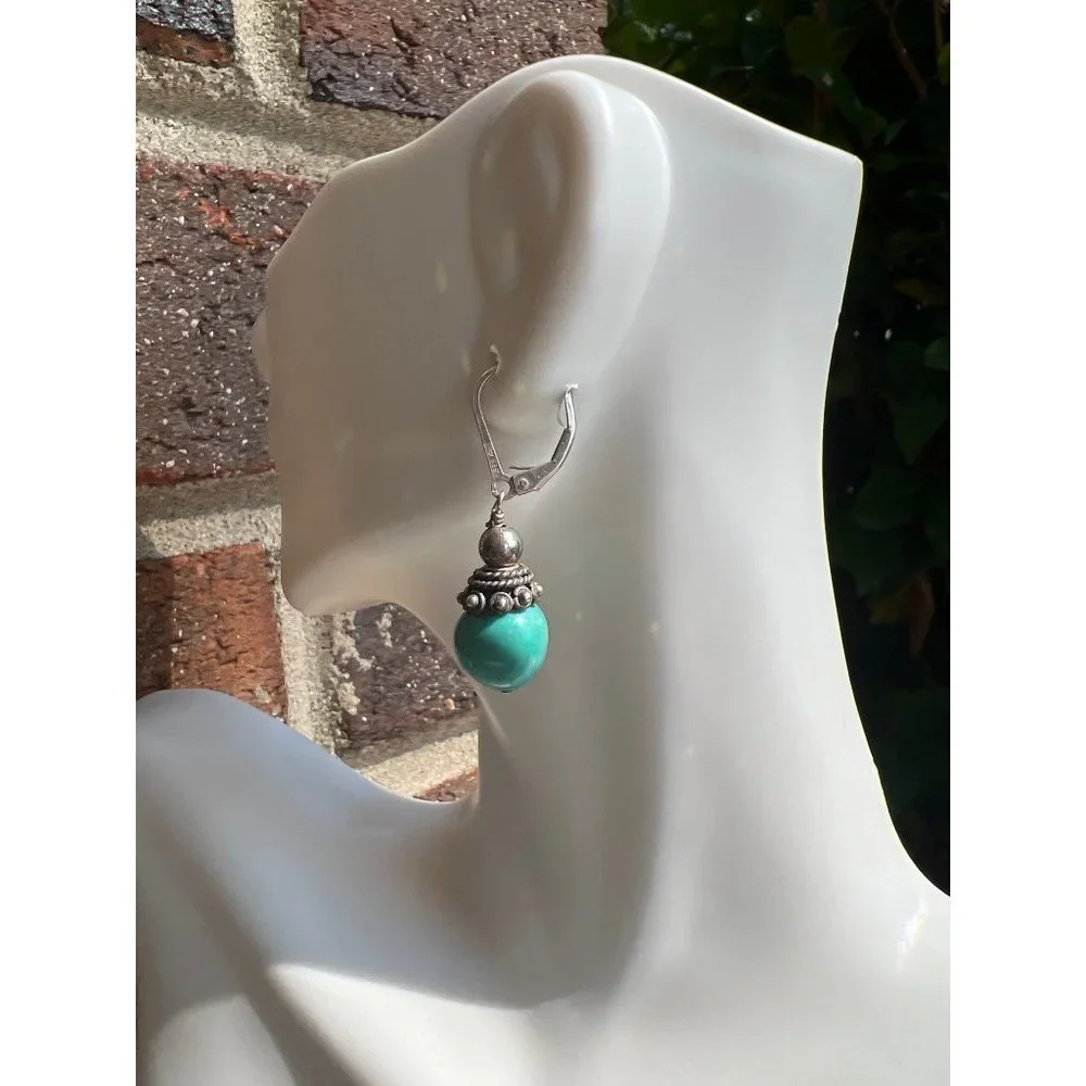 Turquoise And Sterling Silver Earrings